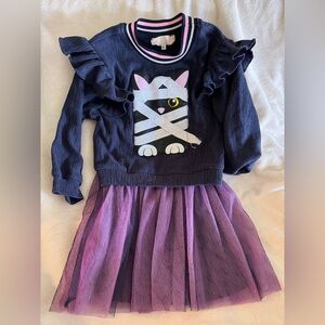 Cute Cat Mummy sweatshirt/ Dress set